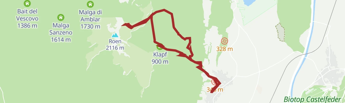 Route map: Überetscher Hütte